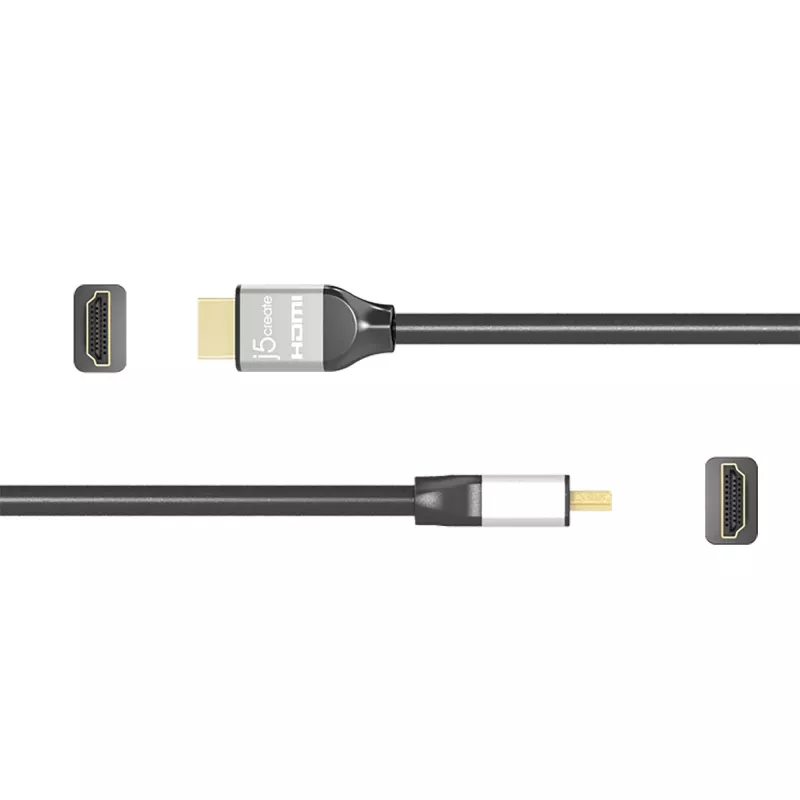 j5create JDC52 Ultra HD 4K HDMI™ -kaapeli, musta ja harmaa, 2 m