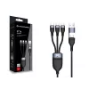 Conceptronic ETTA06B15C 3-in-1 100 W pikalatausdatakaapeli 1,5 m, kolmois-USB-C, USB 2.0, E-Mark