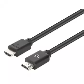 Manhattan HDMI 4K@60Hz -kaapeli Ethernetillä, 1 m, sopii KAIKKIIN 4K- ja 1080p/HD-sovelluksiin – päivitä nyt tai pidä valmiina tarpeen varalle, uros-uros, musta, Ultra HD 4k x 2k, elinikäinen takuu, Premium High Speed, vastaa HDMM1MP