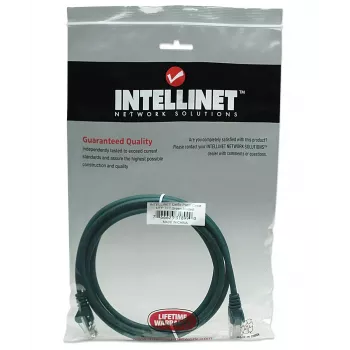 Intellinet verkkopatch-kaapeli, Cat5e, 2 m, vihreä, CCA, U/UTP, PVC, RJ45, kullatut kontaktit, taittumissuoja, valettu, elinikäinen takuu