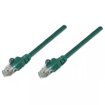 Intellinet verkkopatch-kaapeli, Cat5e, 5 m, vihreä, CCA, U/UTP, PVC, RJ45, kullatut kontaktit, lukituskielekkeen suojaus, taittumissuojaholkki, elinikäinen takuu