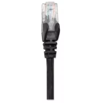 Intellinet verkkokaapeli, Cat6, 5 m, musta, CCA, U/UTP, PVC, RJ45, kullatut koskettimet, ilman lukituskieltä, valettu vedonpoistoholkki, elinikäinen takuu