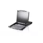 ATEN CL6708MW 8-porttinen DVI KVM -räkkikonsoli, 17,3 tuumaa (43,9 cm), 1920 x 1080 Full HD, USB, 1U, ranskalainen näppäimistö, musta
