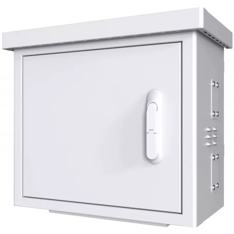 Lanview RCCTV002 Midi Radius tolppaan asennettava valvontakaappi 4 kameralle, 600 x 300 x 550 mm, valkoinen