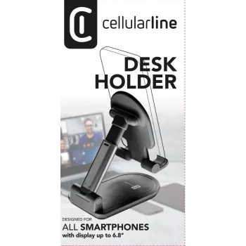 Cellularline Desk Holder - universaali älypuhelimille ja tableteille taitettava pöytäteline älypuhelimille ja tableteille