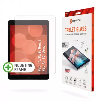 Displex Tablet Glass (9H) Apple iPad (7./8./9. sukup.)/Air (3. sukup.), Eco-asennuskehys, särkymätön, ultrahohut, näkymätön