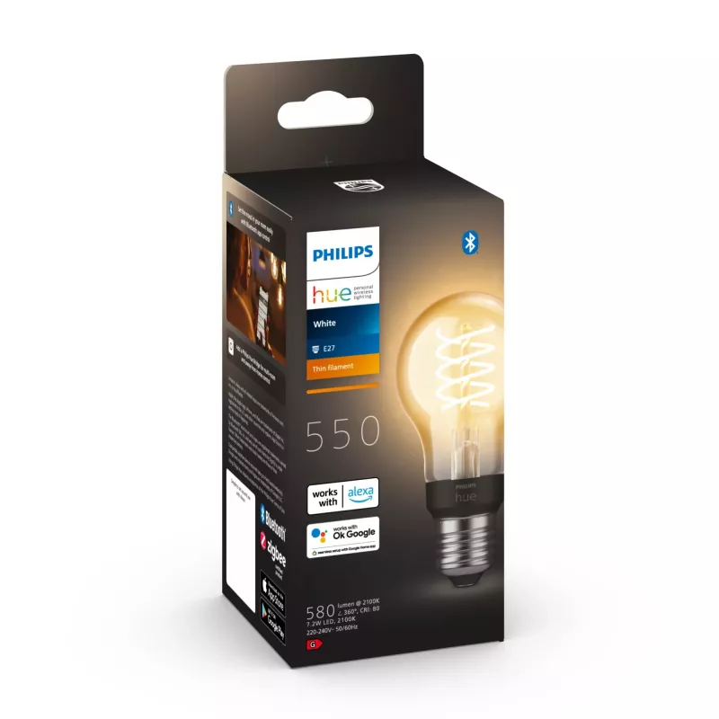 Philips Hue A60 – E27 älylamppu, älylamppu, Bluetooth/Zigbee, valkoinen, LED, E27, A60