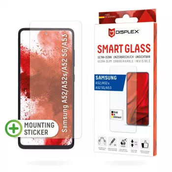 Displex Smart Glass (9H) Samsung Galaxy A52/A52(s) 5G/A53 5G, asennustarra, särkymätön, ultrahohut, näkymätön