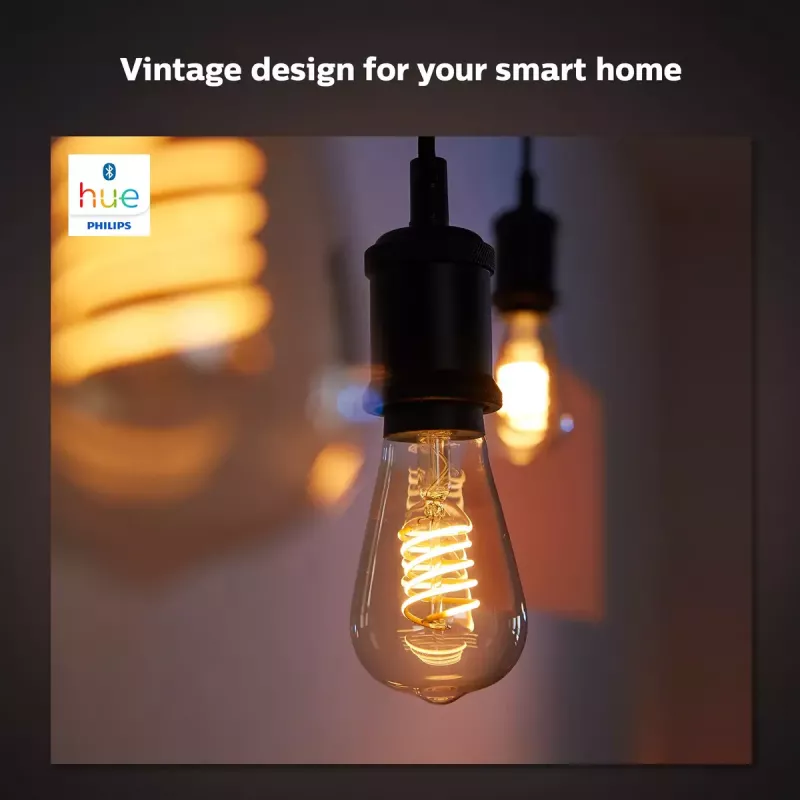 Älylamppu Philips ST64 Edison E27 Bluetooth/Zigbee, 7 W, läpinäkyvä, 60×135 mm