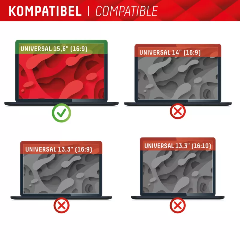 Privacy-suodatin Displex PRIVACY SAFE 15,6 inch 2-suuntainen magneettinen kiiltävä matta