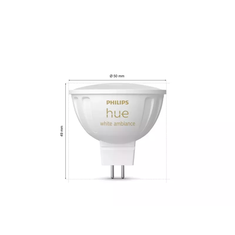 Philips Hue White Ambience MR16 älykäs valopiste, GU53, 5,1 W, Bluetooth/Zigbee
