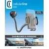 Sourcing Cellularline Hug Flexi XL yleinen imukuppipassiiviteline matkapuhelimille, musta/harmaa