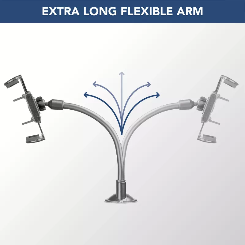 Sourcing Cellularline Hug Flexi XL yleinen imukuppipassiiviteline matkapuhelimille, musta/harmaa