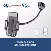 Sourcing Cellularline Hug Flexi XL yleinen imukuppipassiiviteline matkapuhelimille, musta/harmaa