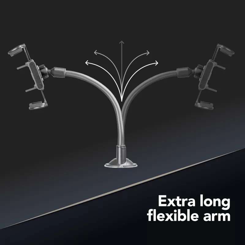 Sourcing Cellularline Hug Flexi XL yleinen imukuppipassiiviteline matkapuhelimille, musta/harmaa