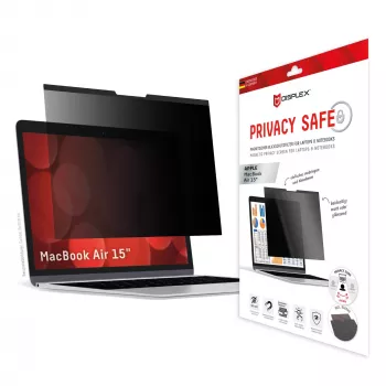 Displex PRIVACY SAFE magneettinen 2-suuntainen tietosuojasuodatin MacBook Air 15 tuuman näytölle mattapintainen 5H