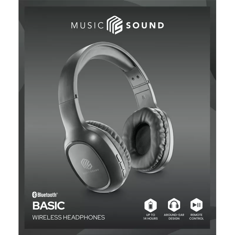 Music Sound Basic Bluetooth on-ear-headset kaukosäätimellä ja mikrofonilla