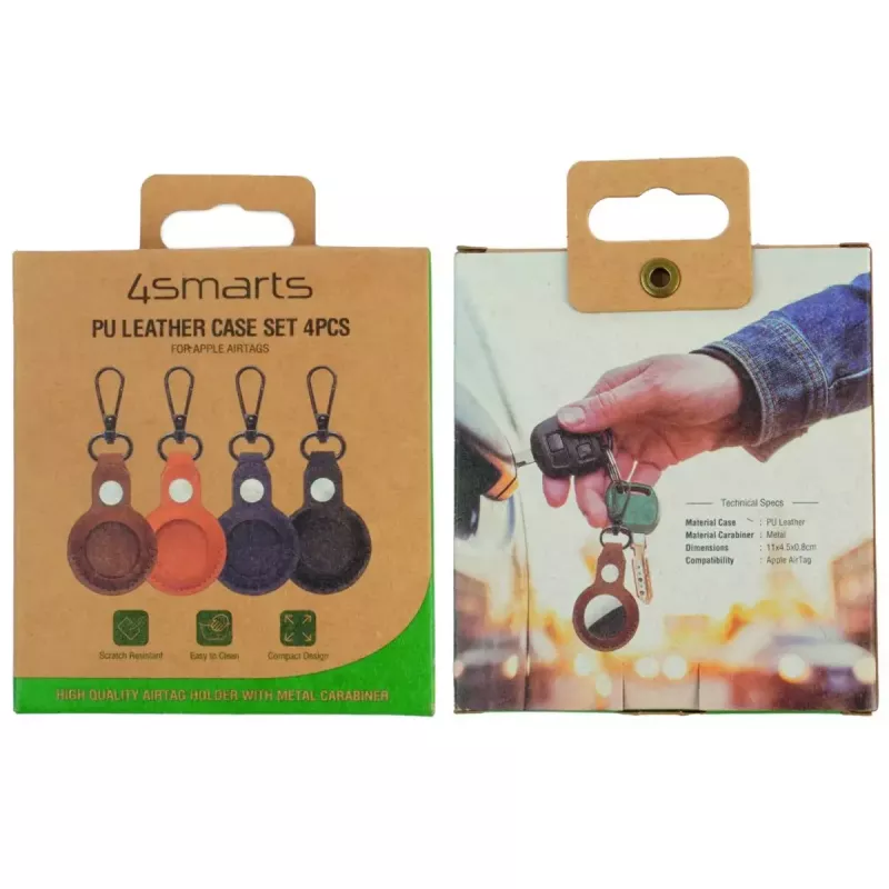 Avaimenperä 4smarts 540567 sekalaiset värit PU-nahka metalli 4 kpl
