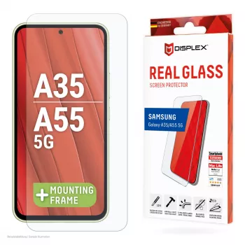 Displex näytönsuojakalvo (10H) Samsung Galaxy A35/A55 5G, Eco-asennuskehys, naarmuuntumaton