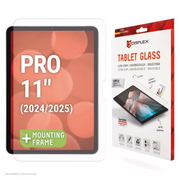 Displex Tablet Glass (9H) Apple iPad Pro 11'' (2025/2024), Eco-asennuskehys, särkymätön, ultralitteä, näkymätön