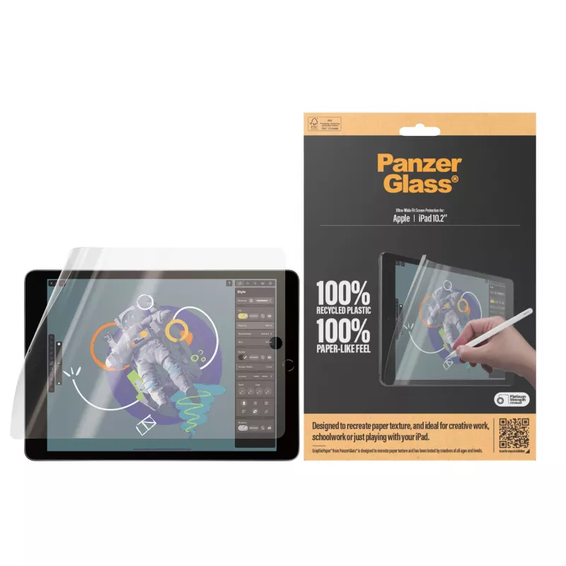 PanzerGlass GraphicPaper 2843 näytönsuoja iPad 10,2" -tabletille, Ultra-Wide Fit