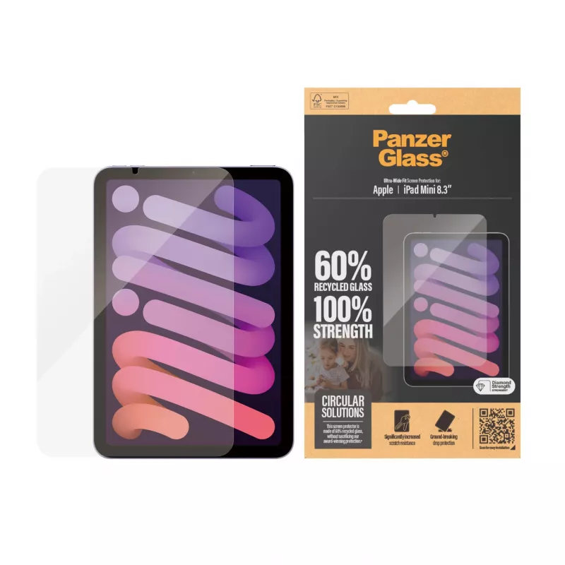 PanzerGlass® näytönsuoja iPad Mini 8.3'' (2021, 2024) | Ultra-Wide Fit