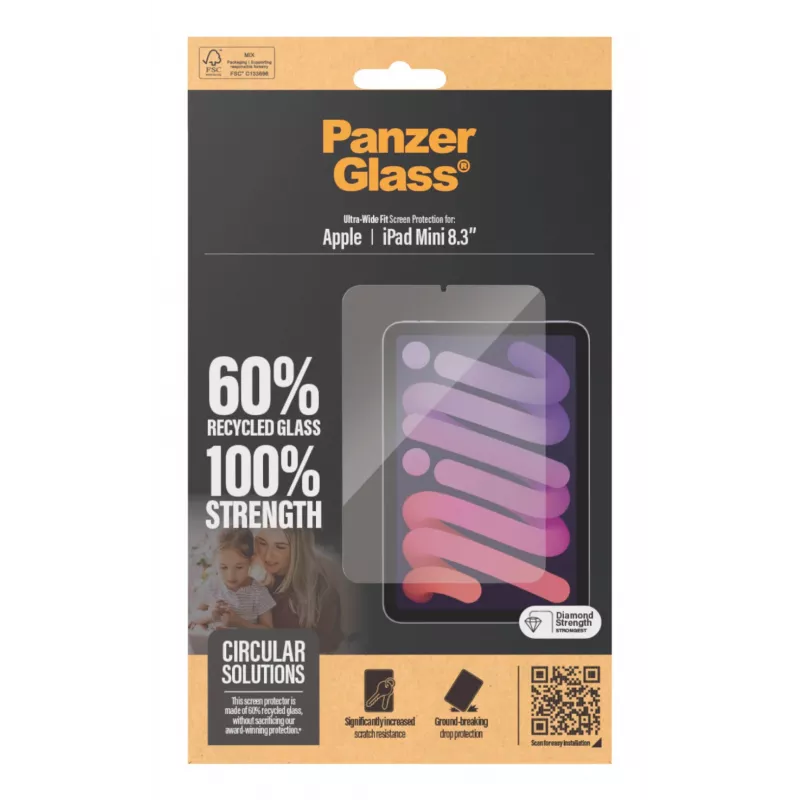 PanzerGlass® näytönsuoja iPad Mini 8.3'' (2021, 2024) | Ultra-Wide Fit