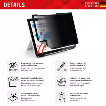 Displex TABLET PRIVACY SAFE irrotettava 2-suuntainen tietosuojasuodatin iPad Pro 11'' (2025/2024)