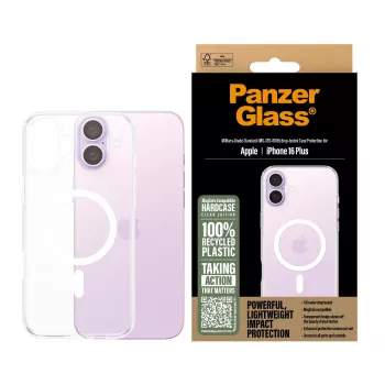 Kotelo PanzerGlass HardCase läpinäkyvä valkoisella MagSafe iPhone 16 Plus