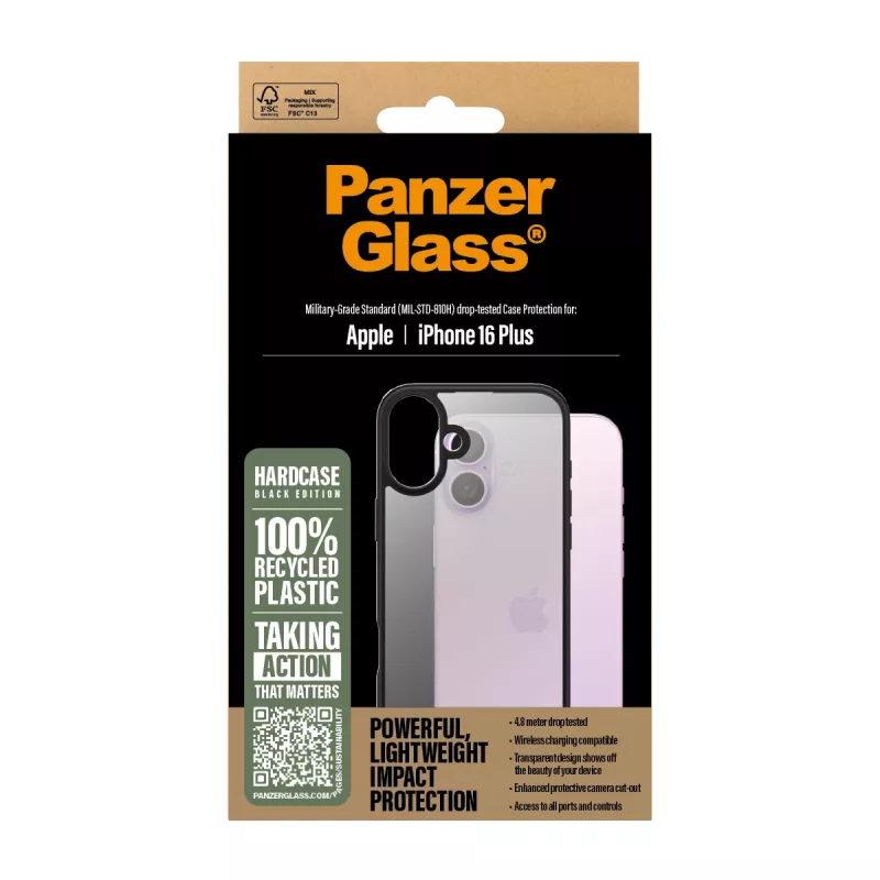 Kotelo PanzerGlass HardCase musta iPhone '24 6,7