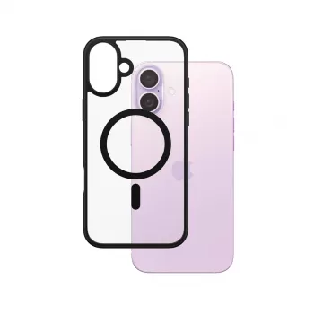 PanzerGlass ® HardCase läpinäkyvä mustalla MagSafe & kehyksellä iPhone 16 Plus