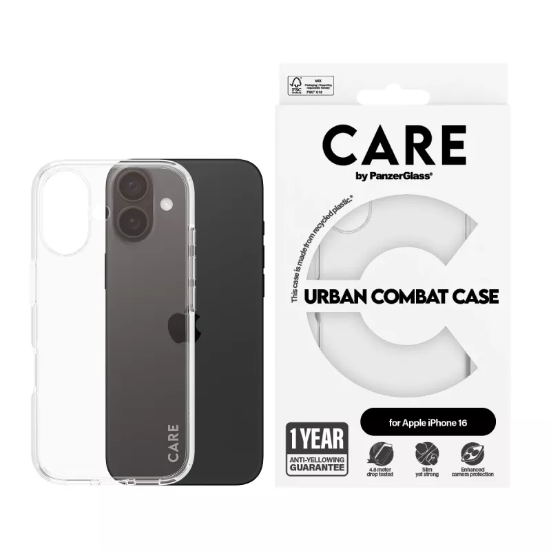 Suojakotelo PanzerGlass CARE by Flagship kotelo läpinäkyvä Urban Combat iPhone '24 6.1 inch