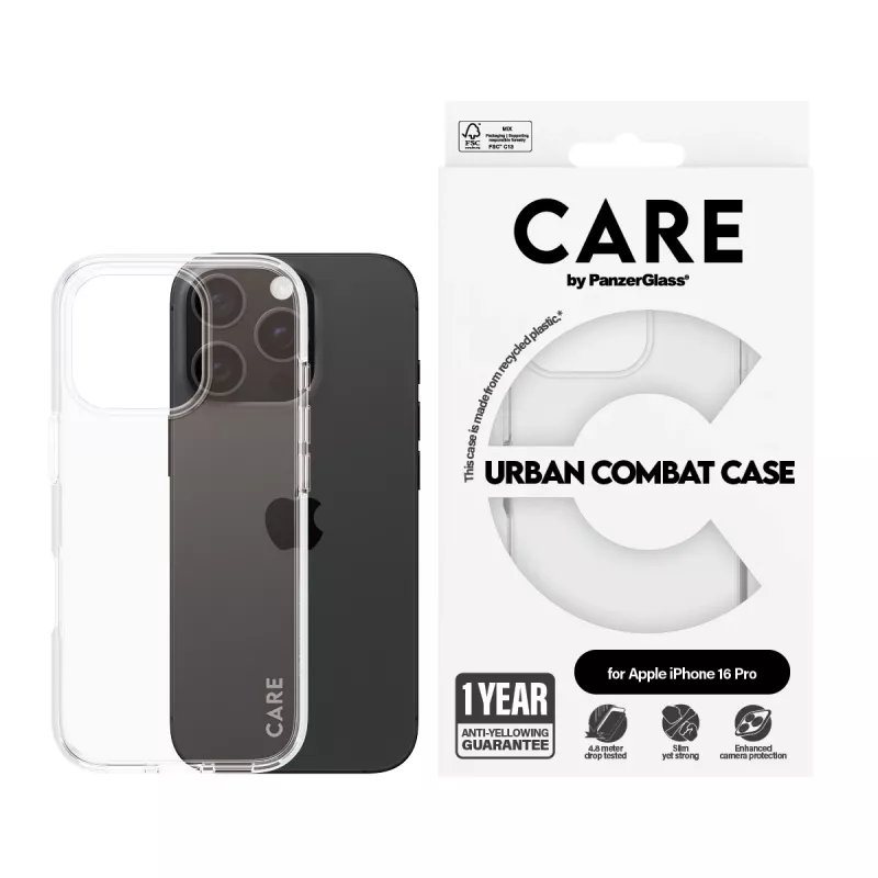 Suojakotelo PanzerGlass CARE by Flagship kotelo läpinäkyvä Urban Combat iPhone '24 6.3 inch Pro