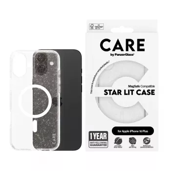 PanzerGlass CARE™ by ® Urban Combat -kotelo Star Lit valkoisella MagSafe iPhone 16 Plus