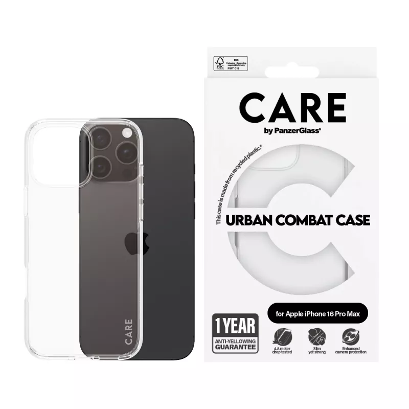 Kotelo PanzerGlass CARE by ® Flagship -kotelo läpinäkyvä Urban Combat iPhone '24 6,9