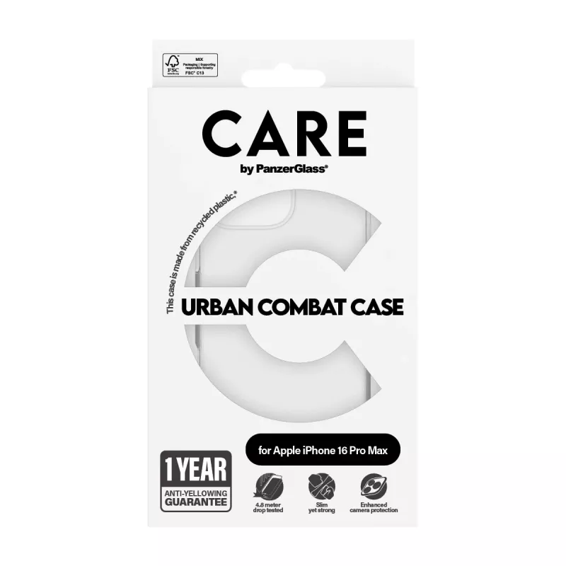 Kotelo PanzerGlass CARE by ® Flagship -kotelo läpinäkyvä Urban Combat iPhone '24 6,9