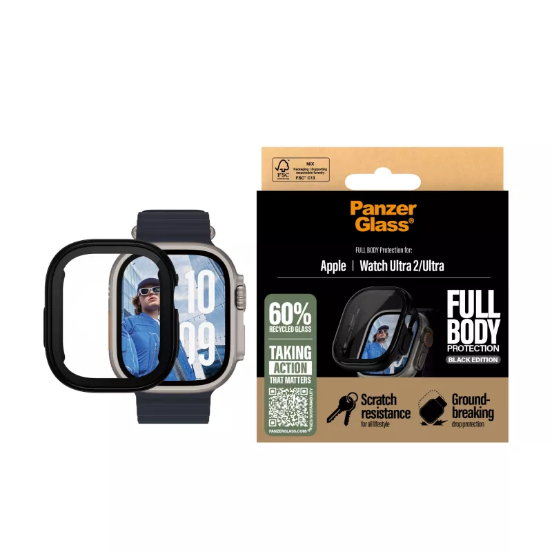 PanzerGlass ® Case Full Body musta Apple Watch Ultra 3 | Ultra 2 | Ultra | 49mm
