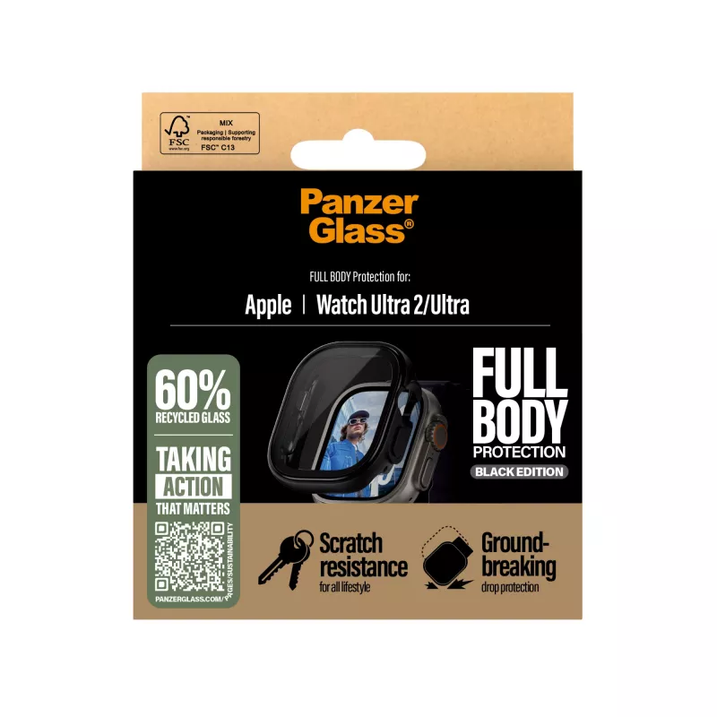 PanzerGlass ® Case Full Body musta Apple Watch Ultra 3 | Ultra 2 | Ultra | 49mm