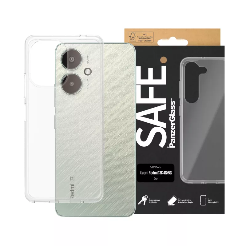 PanzerGlass SAFE. By ® TPU-kotelo läpinäkyvä Xiaomi Redmi 13C