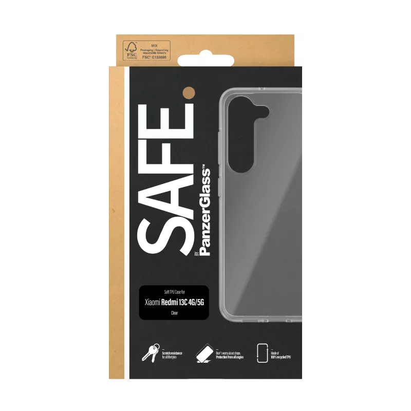 PanzerGlass SAFE. By ® TPU-kotelo läpinäkyvä Xiaomi Redmi 13C