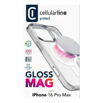 Cellularline Gloss Mag - magneettinen kotelo iPhone 16 Pro Max lataukseen ja kiinnitykseen MagSafe-laturiin