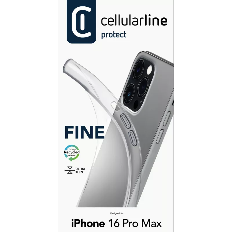 Suojakotelo Cellularline FINECIPH16PRMT iPhone 16 Pro Max läpinäkyvä