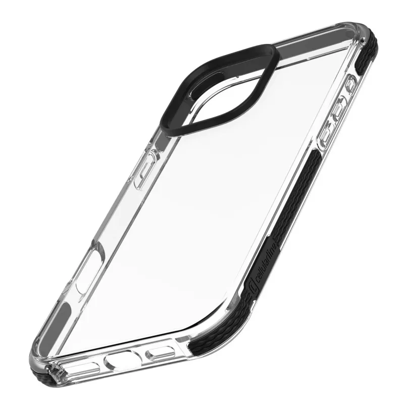 Cellularline Strong Guard -kuori iPhone 16 Pro -puhelimelle, läpinäkyvä