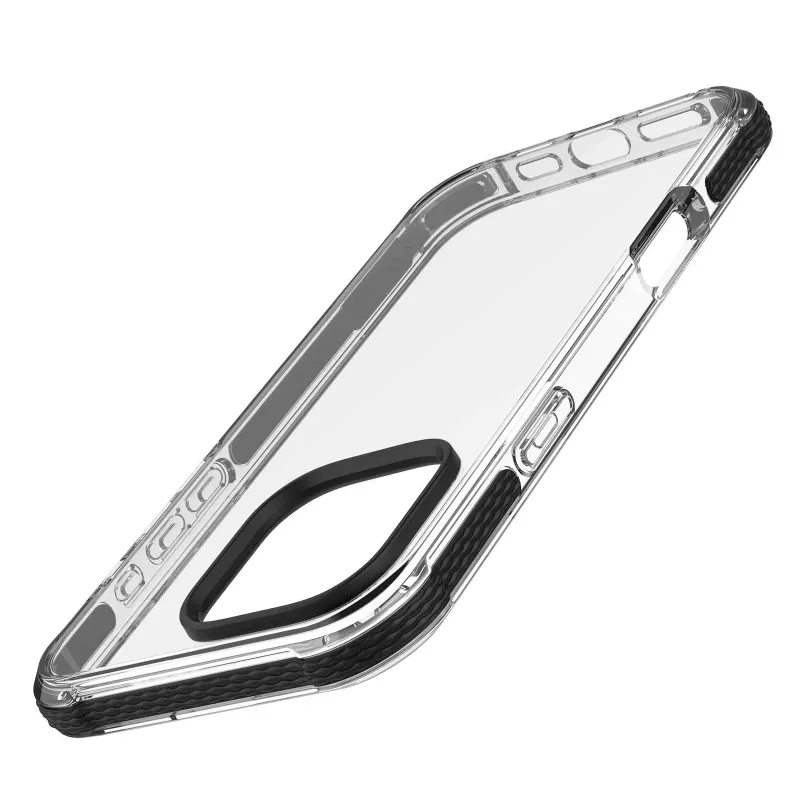 Cellularline Strong Guard -kuori iPhone 16 Pro -puhelimelle, läpinäkyvä