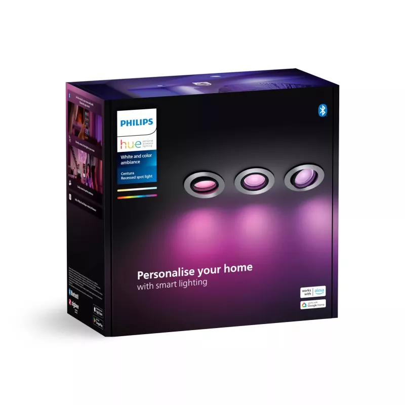 Philips Hue White and Colour Ambience 3 kpl:n pakkaus Centura upotettavat kohdevalaisimet