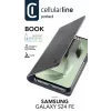 Cellularline Book Galaxy S24 FE -kirjakotelo korttipaikalla ja magneettisulkimella