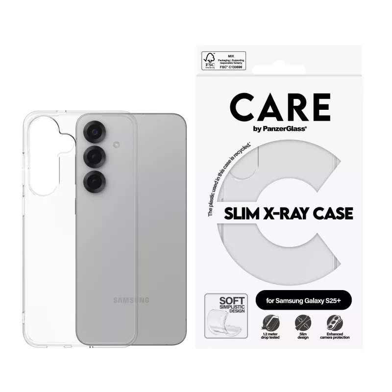 PanzerGlass suojakuori Samsung Galaxy S25+, läpinäkyvä, X-Ray Soft