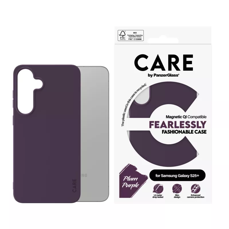 PanzerGlass CARE™ by ® Case Plum violetti Qi-yhteensopiva Samsung Galaxy S25+