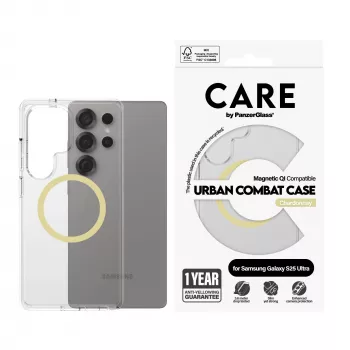 PanzerGlass CARE™ by ® Urban Combat Case läpinäkyvä Chardonnay Qi-yhteensopiva Samsung Galaxy S25 Ultra