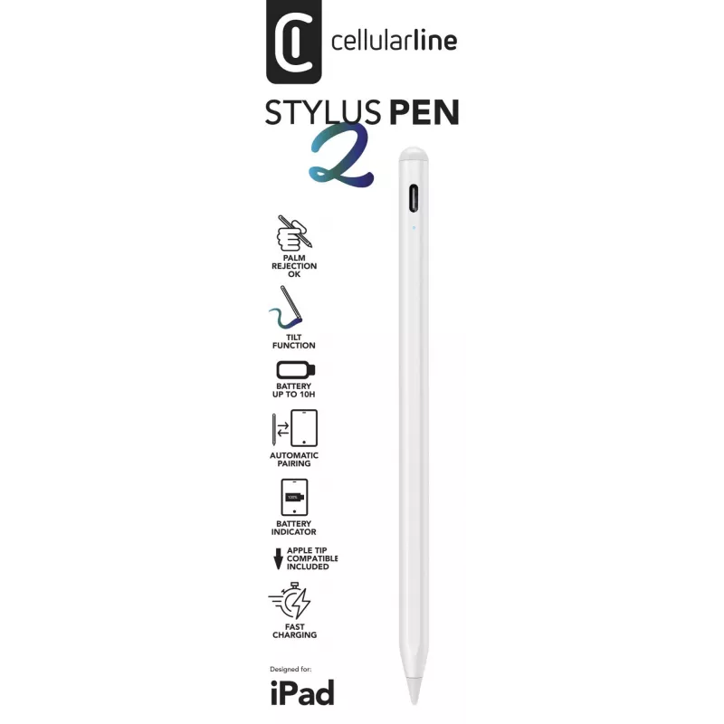 Cellularline Stylus Pen -kosketuskynä iPadille, valkoinen